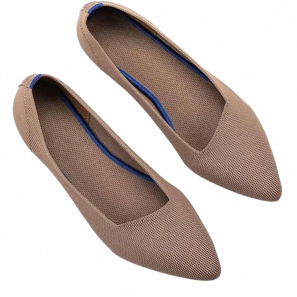 NEW FRANK MULLY women's knit slip on comfort flat shoes in brown